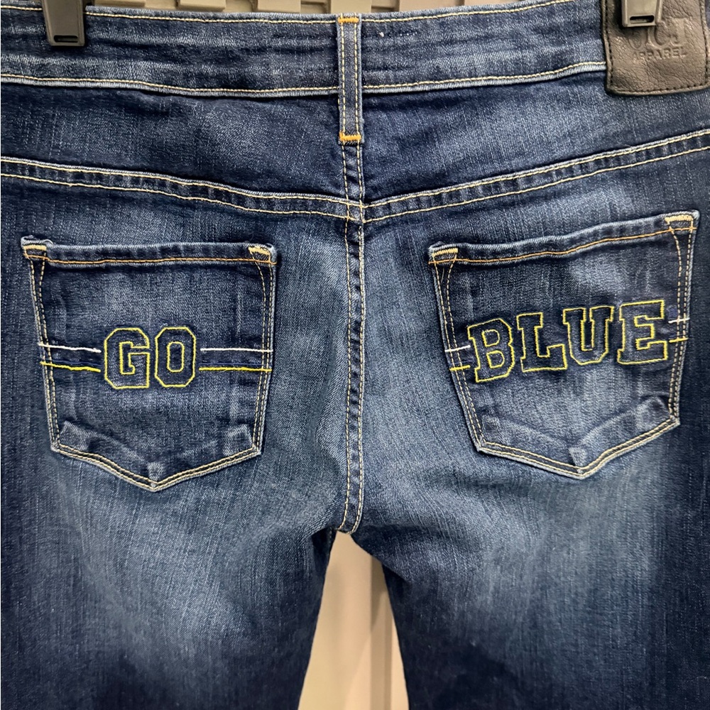 University of Michigan Vintage Denim Women's Jeans with 'Go Blue' Embroidery